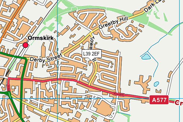 L39 2EF map - OS VectorMap District (Ordnance Survey)