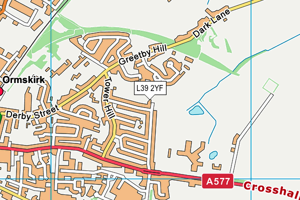 L39 2YF map - OS VectorMap District (Ordnance Survey)