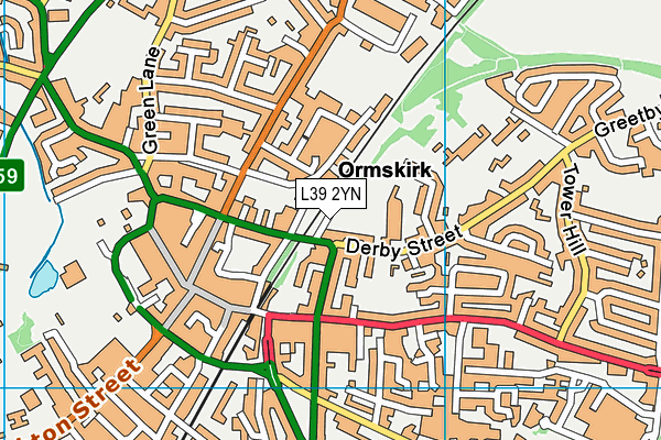 L39 2YN map - OS VectorMap District (Ordnance Survey)