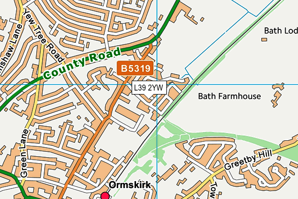 L39 2YW map - OS VectorMap District (Ordnance Survey)