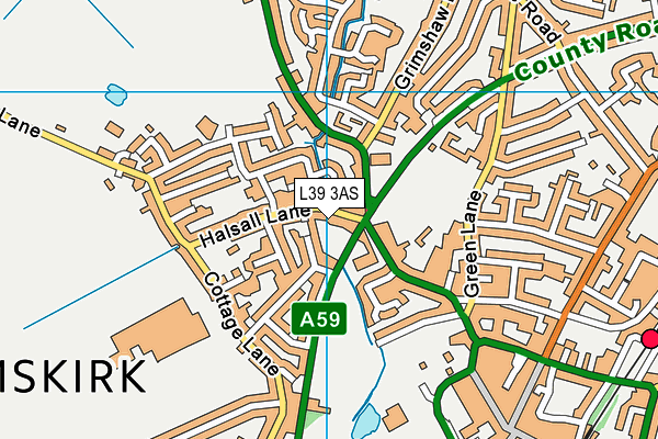 L39 3AS map - OS VectorMap District (Ordnance Survey)
