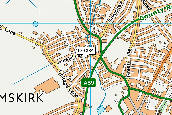 L39 3BA map - OS VectorMap District (Ordnance Survey)