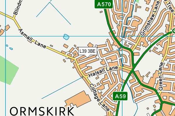 L39 3BE map - OS VectorMap District (Ordnance Survey)