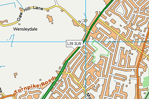 L39 3LW map - OS VectorMap District (Ordnance Survey)