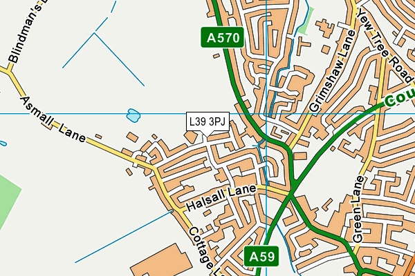 L39 3PJ map - OS VectorMap District (Ordnance Survey)