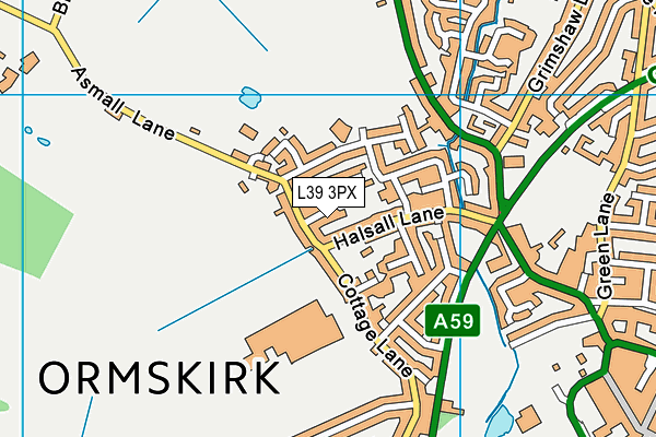 L39 3PX map - OS VectorMap District (Ordnance Survey)