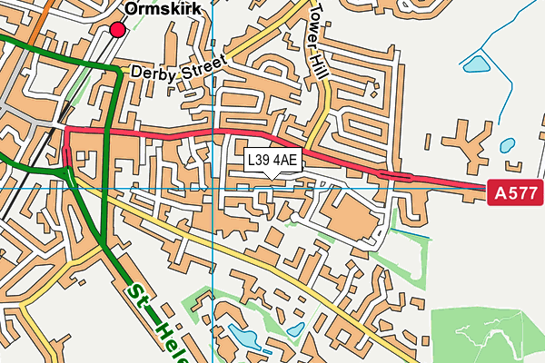 L39 4AE map - OS VectorMap District (Ordnance Survey)