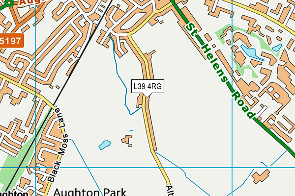 Ormskirk Cricket Club map (L39 4RG) - OS VectorMap District (Ordnance Survey)