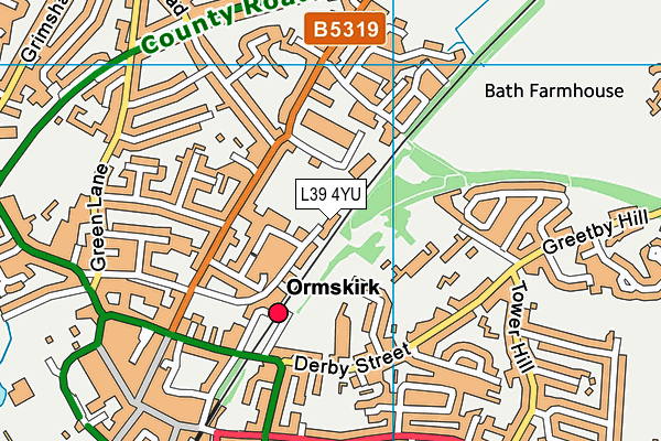L39 4YU map - OS VectorMap District (Ordnance Survey)