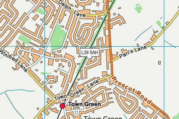 L39 5AH map - OS VectorMap District (Ordnance Survey)