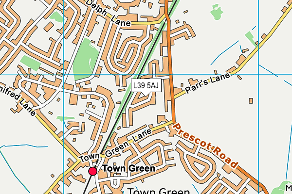 L39 5AJ map - OS VectorMap District (Ordnance Survey)