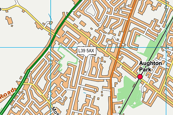 L39 5AX map - OS VectorMap District (Ordnance Survey)