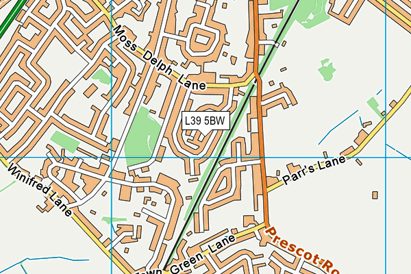 L39 5BW map - OS VectorMap District (Ordnance Survey)
