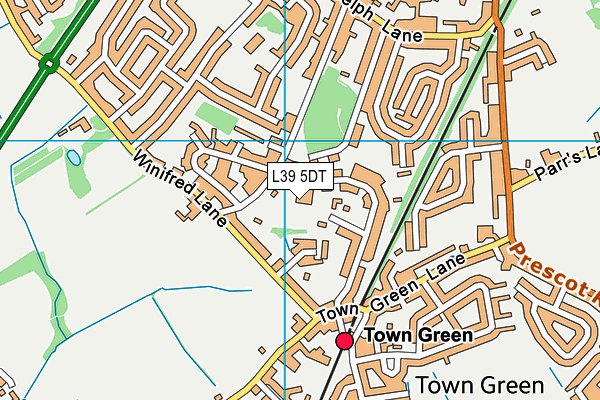Aughton Lawn Tennis Club map (L39 5DT) - OS VectorMap District (Ordnance Survey)
