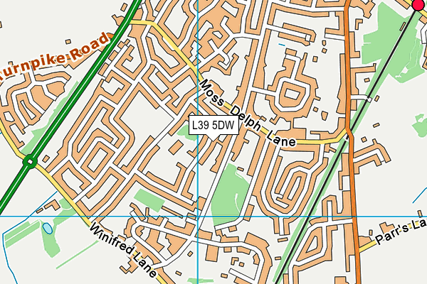 L39 5DW map - OS VectorMap District (Ordnance Survey)