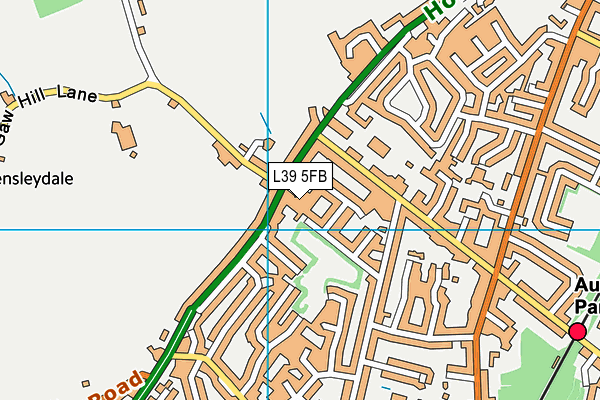 L39 5FB map - OS VectorMap District (Ordnance Survey)