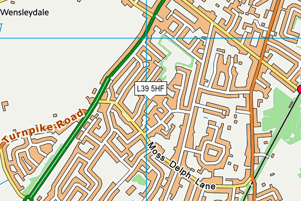 L39 5HF map - OS VectorMap District (Ordnance Survey)