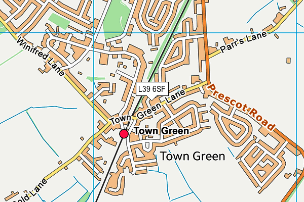 Aughton Town Green Primary School map (L39 6SF) - OS VectorMap District (Ordnance Survey)