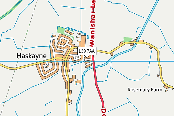 L39 7AA map - OS VectorMap District (Ordnance Survey)