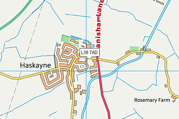 L39 7AD map - OS VectorMap District (Ordnance Survey)