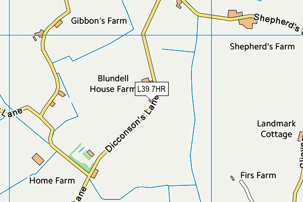 L39 7HR map - OS VectorMap District (Ordnance Survey)