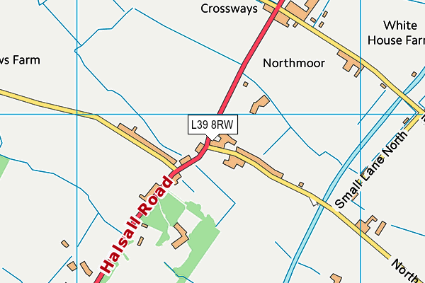 L39 8RW map - OS VectorMap District (Ordnance Survey)