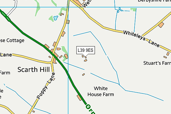 L39 9ES map - OS VectorMap District (Ordnance Survey)