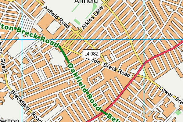 L4 0SZ map - OS VectorMap District (Ordnance Survey)