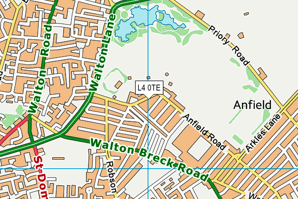 L4 0TE map - OS VectorMap District (Ordnance Survey)