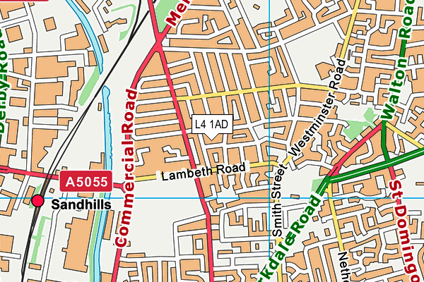 L4 1AD map - OS VectorMap District (Ordnance Survey)