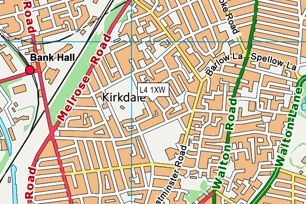 L4 1XW map - OS VectorMap District (Ordnance Survey)