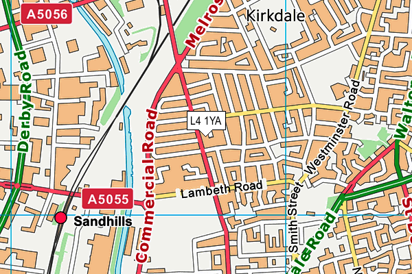 L4 1YA map - OS VectorMap District (Ordnance Survey)