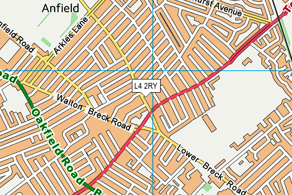 L4 2RY map - OS VectorMap District (Ordnance Survey)