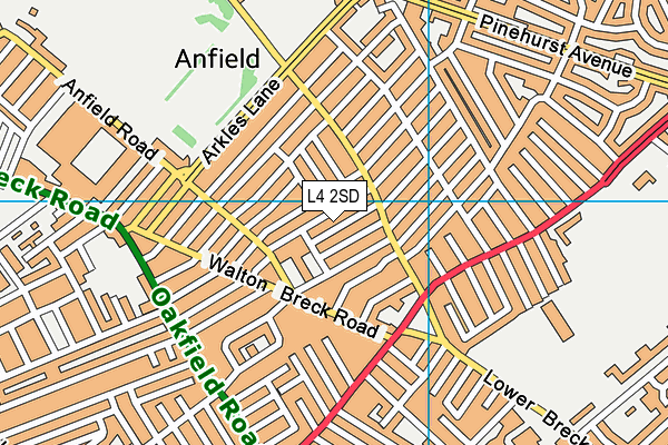 L4 2SD map - OS VectorMap District (Ordnance Survey)