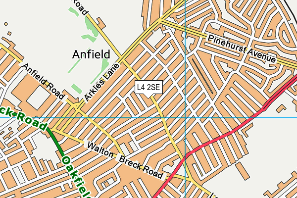 L4 2SE map - OS VectorMap District (Ordnance Survey)