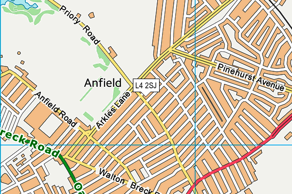 L4 2SJ map - OS VectorMap District (Ordnance Survey)