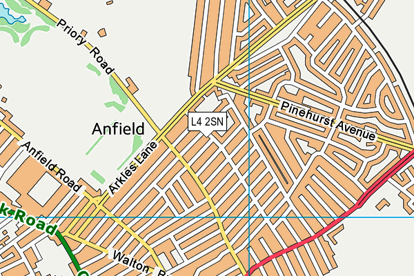 L4 2SN map - OS VectorMap District (Ordnance Survey)