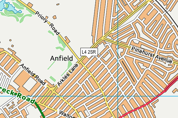 L4 2SR map - OS VectorMap District (Ordnance Survey)