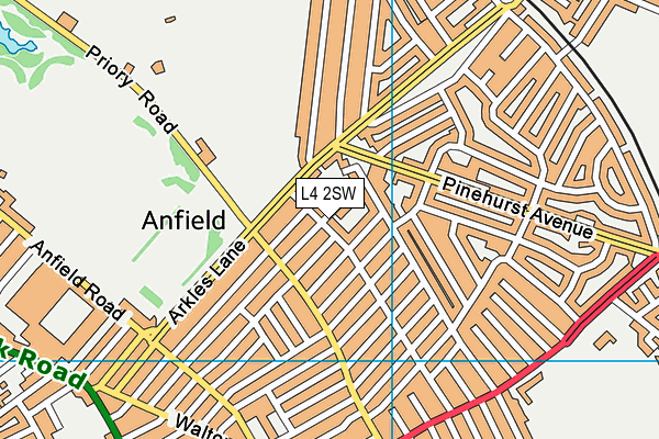 L4 2SW map - OS VectorMap District (Ordnance Survey)