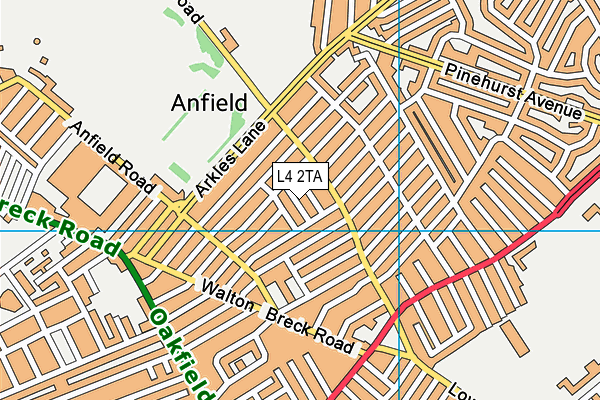 L4 2TA map - OS VectorMap District (Ordnance Survey)