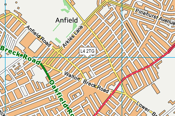 L4 2TG map - OS VectorMap District (Ordnance Survey)