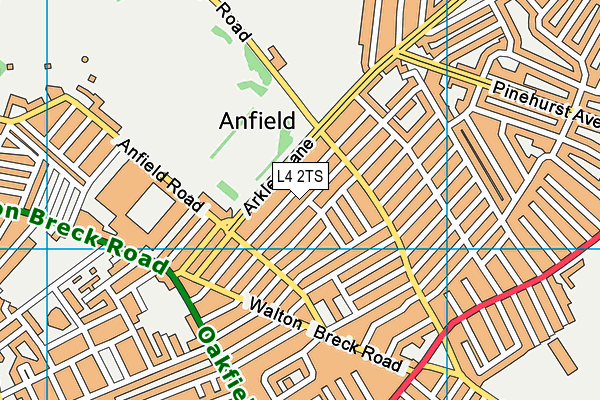 L4 2TS map - OS VectorMap District (Ordnance Survey)