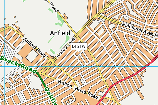 L4 2TW map - OS VectorMap District (Ordnance Survey)