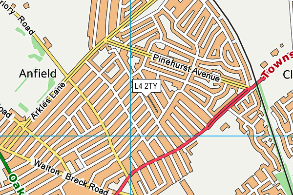 L4 2TY map - OS VectorMap District (Ordnance Survey)