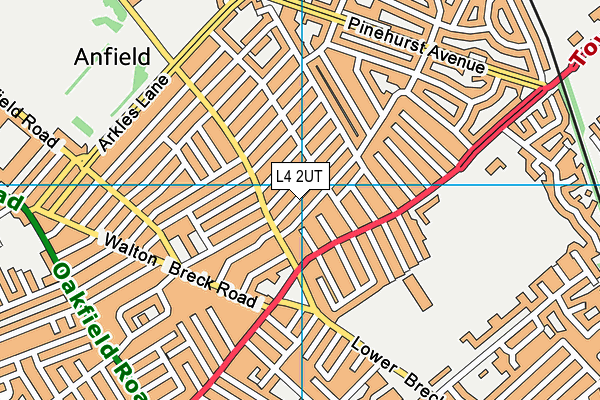 L4 2UT map - OS VectorMap District (Ordnance Survey)