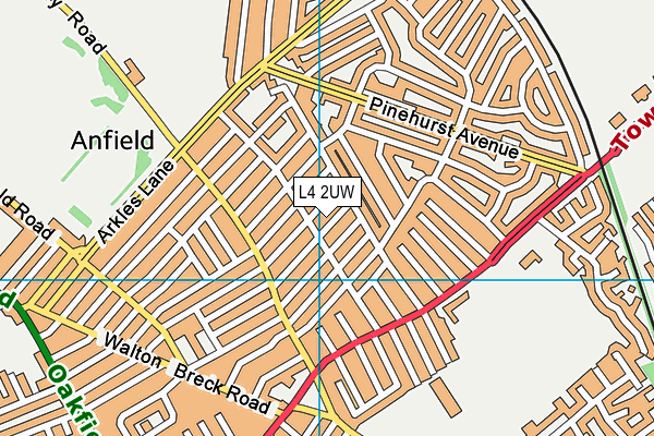 L4 2UW map - OS VectorMap District (Ordnance Survey)