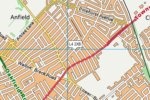 L4 2XB map - OS VectorMap District (Ordnance Survey)