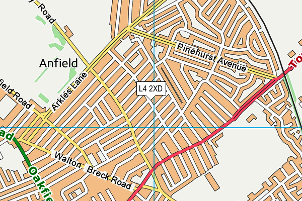 L4 2XD map - OS VectorMap District (Ordnance Survey)