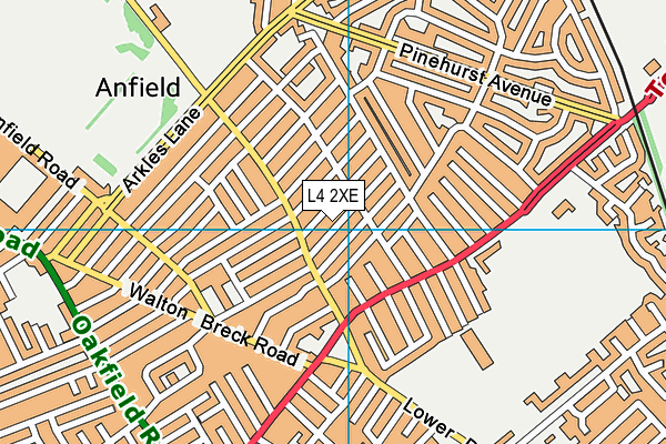 L4 2XE map - OS VectorMap District (Ordnance Survey)