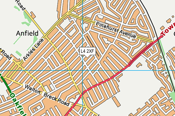 L4 2XF map - OS VectorMap District (Ordnance Survey)